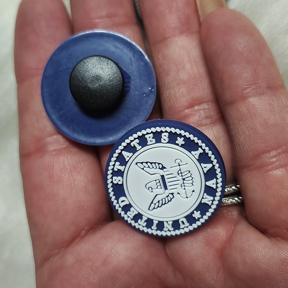 Rubber button shoe charm/shoe crocs USA NAVY. - Picture 3 of 3